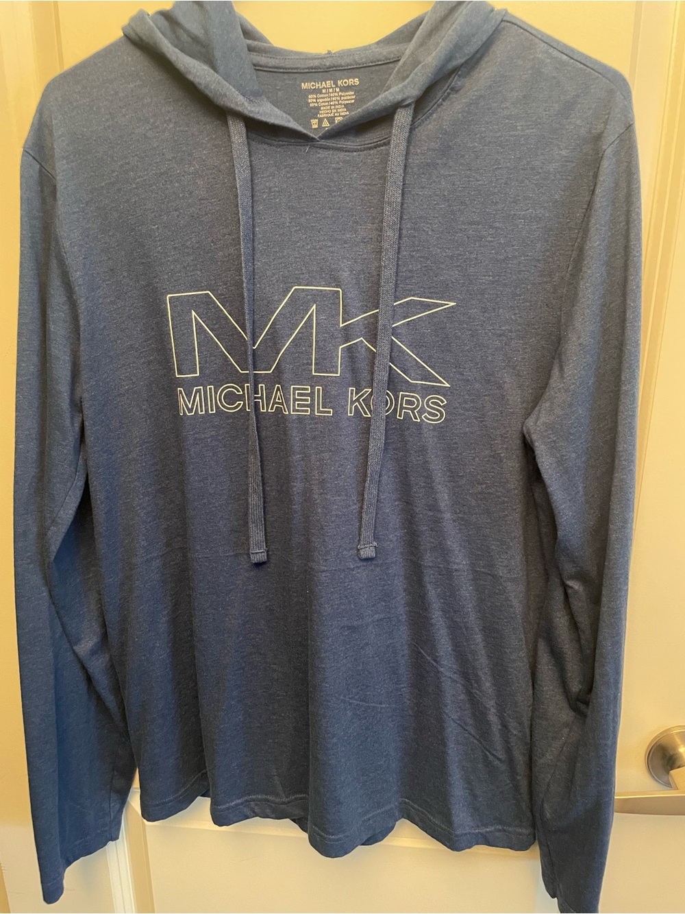 Michael Kors Men's Blue MK Logo Lightweight Hoodie